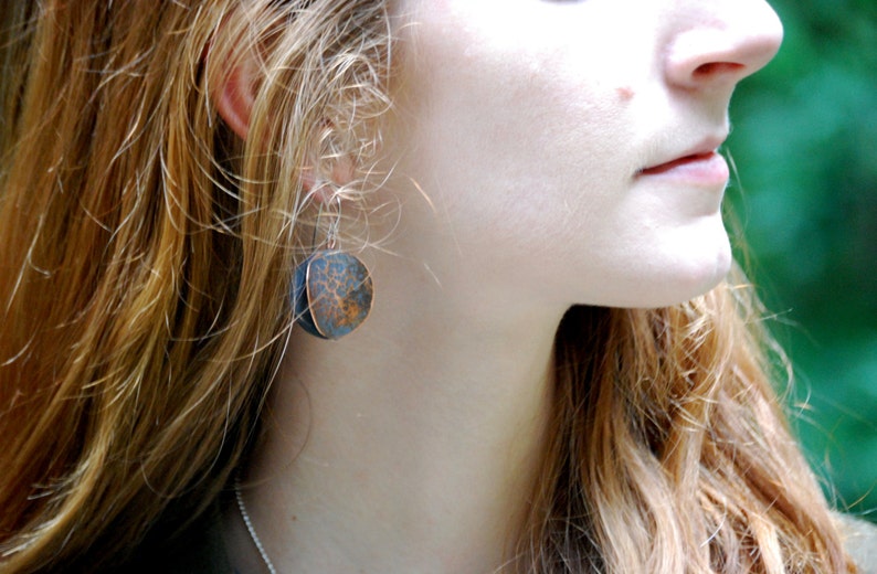 Copper Moon Earrings Etsy