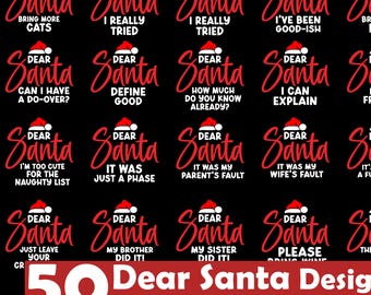 Paquete SVG "Querido Papá Noel": Archivos de corte navideños para Cricut y Silhouette (descarga digital)