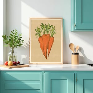 Carrot Vegetable Kitchen Print | Digital Wall Art | Home Decor | Kitchen Art | Digital Download