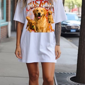 Custom Vintage Bootleg Pet Shirt | Comfort Colors Retro 90s Tee with Pet Photo and Name | Funny Personalized Dog Cat Lover Gift