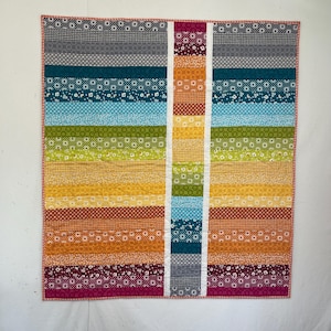 Rainbow Patchwork Quilt – Handmade Colorful Baby Blanket, Nursery or Newborn Gift