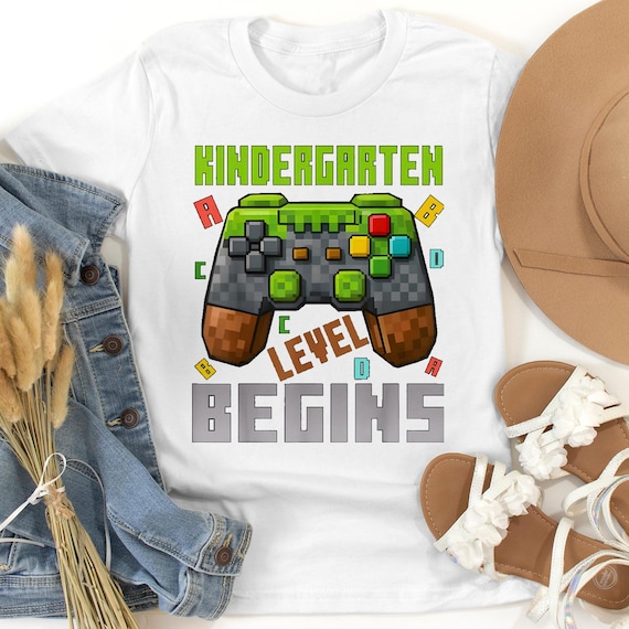 Funny First Day Of Kindergarten Gaming Leveled Up Unisex T-Shirt, Back To School Gamer Tee, Perfect Gift For Kids