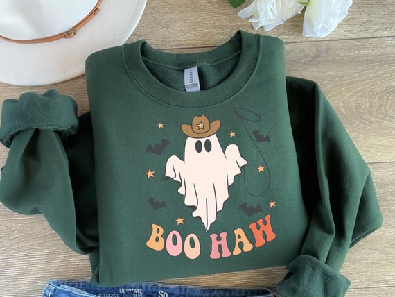 Boo Haw Cowboy Ghost Halloween Hoodie Sweatshirt T-shirt – Funny Western Spooky Costume