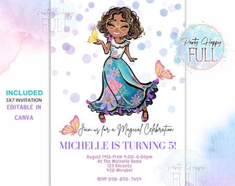 Invitación Mirabel Encanto, Cumpleaños de Mirabel, Fiesta de Mirabel, Invitación de Mirabel, Cumpleaños de Encanto, Fiesta de Encanto, Familia Madrigal, Mirabel