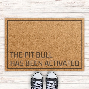 Funny Pitbull Doormat, Pit Bull Welcome Mat, Pitbull Adoption Gift, Eco-friendly Dog Mom Gift, Pittie Home Decor for Entryway