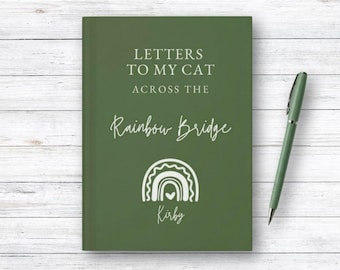 Lettere al mio gatto, diario personalizzato a righe, regalo per la perdita del gatto, ponte arcobaleno, ricordo commemorativo per animali domestici