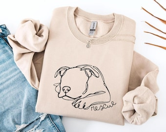 Pitbull Rescue Sweatshirt, Pit Bull Lover Shirt, Adopt Don't Shop, Pittie Mom Gift, Pitbull Awareness Month