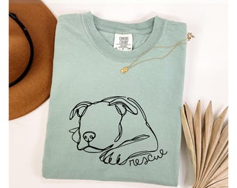 Pitbull Rescue T-Shirt, Pit Bull Lover Tee, Adopt Don't Shop Shirt, Pittie Mom Gift, Pitbull Awareness Month