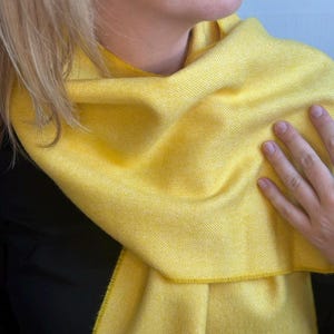 Baby Alpaca Scarf Rosa – Yellow Elegant Wrap, Lightweight Warm Winter Accessory