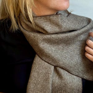 Baby Alpaca Scarf Rosa – Brown Elegant Wrap, Lightweight Warm Winter Accessory