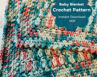 Haakpatroon voor een babydeken, haakpatroon voor een deken voor op schoot, gehaakte plaid