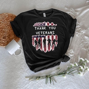 Thank You Veterans T-Shirt: Patriotic American Flag Military Tee
