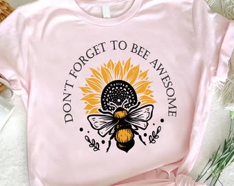 Sunflower Bee Graphic Tee: Inspirational Women's Summer T-Shirt