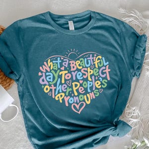 Respect Pronouns LGBTQ Pride Shirt: Inclusive Rainbow Graphic Tee
