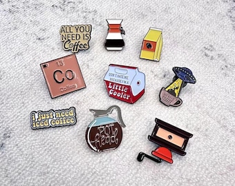 Level Up Your Style with These Super Cute Coffee Enamel Pins! Ideal for Coffee Lovers, Baristas- Fueled Fun to Your Jackets, Bags, and More