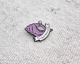 Quirky Enamel Pin with Purple Mouth and Sassy Quote - Perfect Accessory for Adding a Touch of Humor to Your Look