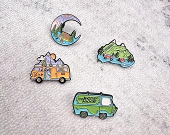 Adventure Themed Enamel Pins, Perfect for Adding Wanderlust Vibes to Your Outfits, Ideal for Outdoor Lovers and Travel Enthusiasts
