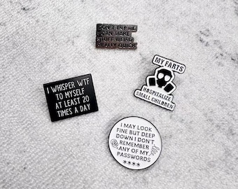 Pin's en émail hilarants pour les gens impertinents, parfaits pour exprimer votre humeur sur des vestes, des sacs, des cadeaux idéaux pour l'amour sombre accessoires originaux
