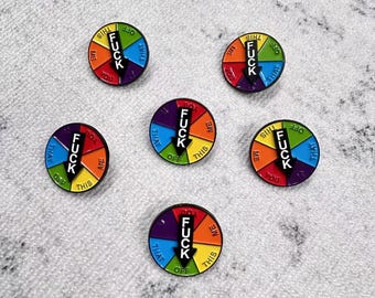 Colorful Spinner Enamel Pin with Sassy Phrases, Unique and Humorous Gift Accessories, Swearing Badge Funny Brooch, 1 Count