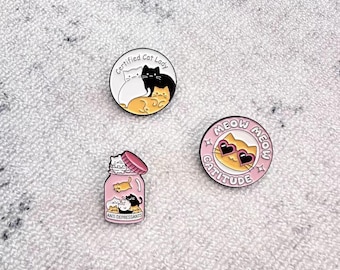 Adorable Cat Enamel Pins with Humorous Quotes for Devoted Cat Lovers and Cat Enthusiasts