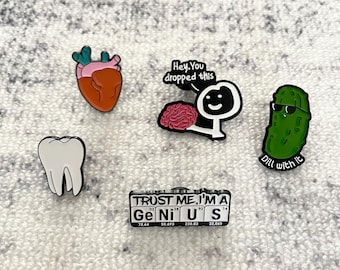 Hilarious Enamel Pins with Witty Phrases and Cute Designs | Perfect for Adding Humor and Personality to Jackets, Bags, Hats