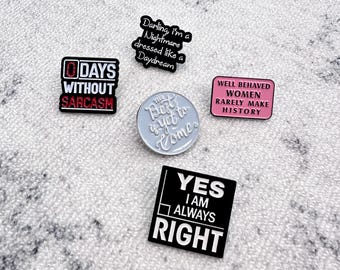 Stylish Enamel Pins Featuring Witty, Inspirational, and Empowering Quotes, Ideal for Meaning to Your Bags, Jackets