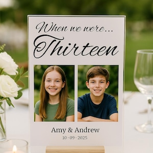 Editable Photo Table Numbers: Wedding Memory Lane Canva Template (Digital Download)