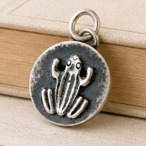 Frog Charm Pendant Jewelry Making Supplies Handmade Silver Findings Argentium Sterling Components Nature Animal Amphibian Miniature Artisan