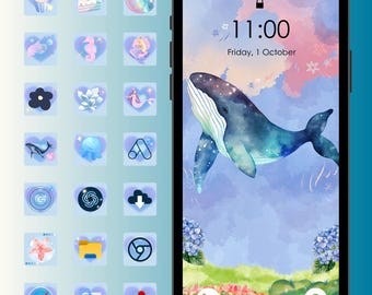 Ocean App Icon Pack: Blue Sea Theme, iOS & Android (Digital Download)
