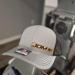 JDM Trucker Hat – Richardson 112 Snapback with Cork Engraved Patch, Car Enthusiast Hat, Drift Style Cap, JDM Streetwear Gift