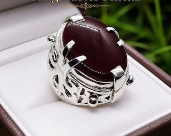 Handcrafted Yemeni Agate Ring in Sterling Silver 925 – Classic Bold Men’s Design  Nigel's Ring