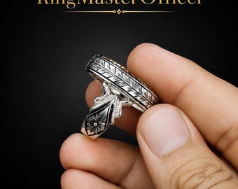 Natural Yellow Yemeni Aqeeq Ring – Handmade 925 Sterling Silver – Men’s Gemstone Statement Ring
