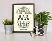 San Francisco - Eye Chart - Typography Poster - Home Decor - Gift - Modern Print - 12x18
