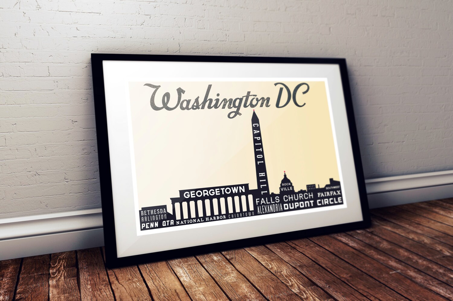 Modern Art Poster Washington DC Industrial Sign Vintage Etsy