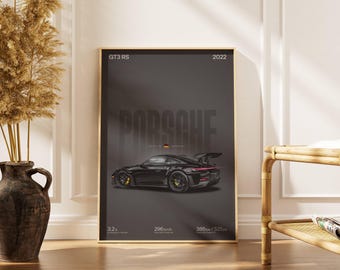 Póster de Porsche - Arte mural moderno - Regalo para entusiastas de los coches