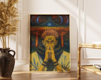 Póster de Espíritu Maldito Oscuro: Arte mural inspirado en el anime japonés, lámina de Hechicero Místico, decoración de manga espiritual