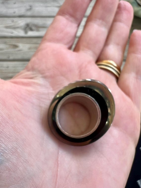 Rare Vintage Art Deco Lucite Rhinestone Domed Rin… - image 5