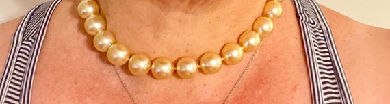 Vintage 14mm Glass Czech Bead Pearl Necklace 16” … - image 7