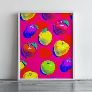 Colorful Fruit Pop Art Print - Vibrant Andy Warhol Style Wall Decor, Modern Retro Printable Art, Bold Multicolor Pop Art Home Decor 115