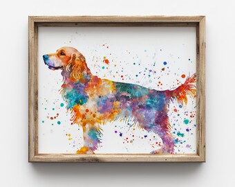 カラフルなコッカースパニエル犬 - 動物アートプリント、動物