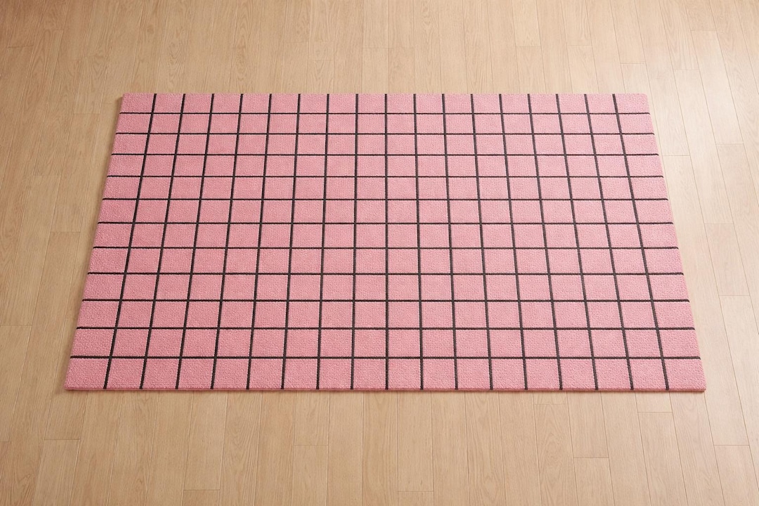 Hand Tufted Wool Kids Rug, Pink Grid Pattern, Modern Nursery Decor - Etsy