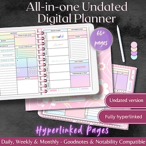 Agenda digital completa, sem data e com hiperlinks | Compatível com GoodNotes, Notability, Xodo e Samsung Notes | Agenda 2026