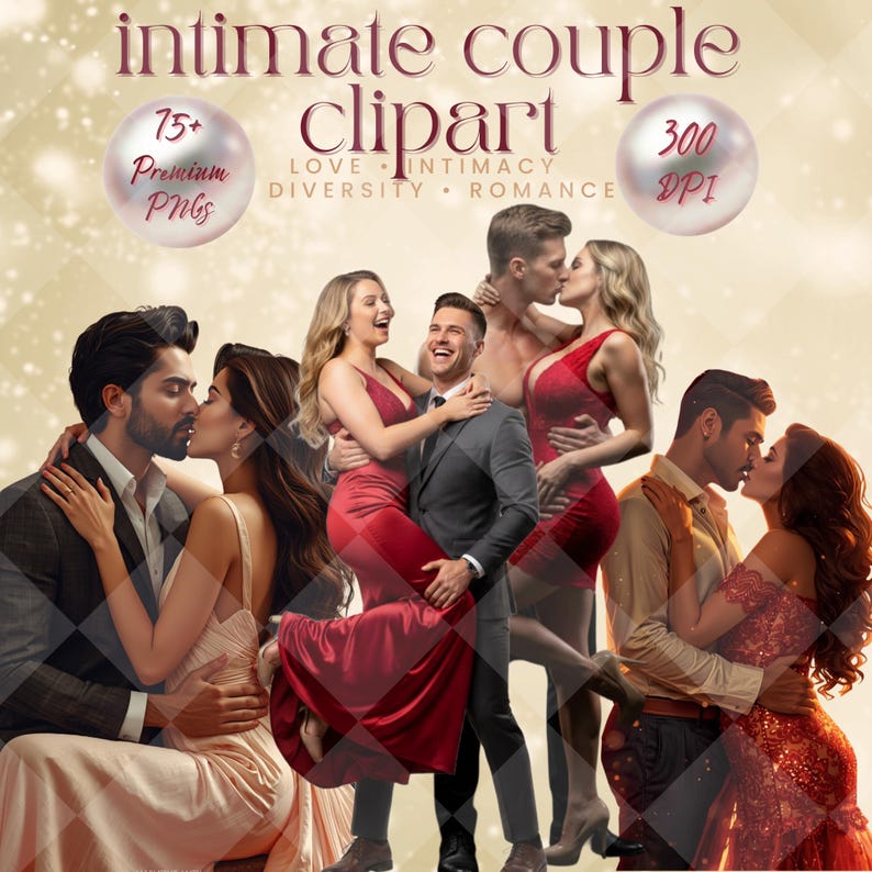 Dark Romance, Intimate Couple Clipart PNG | Hot, Sexy, Kissing Couples ...