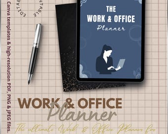 Office Planner & Projektmappen | Aufgaben-Tracker, Produktivität und Zeitmanagement | Bearbeitbare Canva Vorlage (PDF)