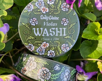 VIOLAS Washi Tape | Floral | Medieval | Fantasy-Inspired | Stationery | Gift Wrap | Art Journal Tape