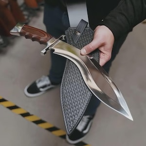 Custom Handmade Mirror Polished Steel Bowie Knife – Outdoor Survival Knife with Leather Sheath