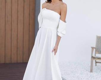 white off shoulder pencil dress Off the Shoulder White Dresses