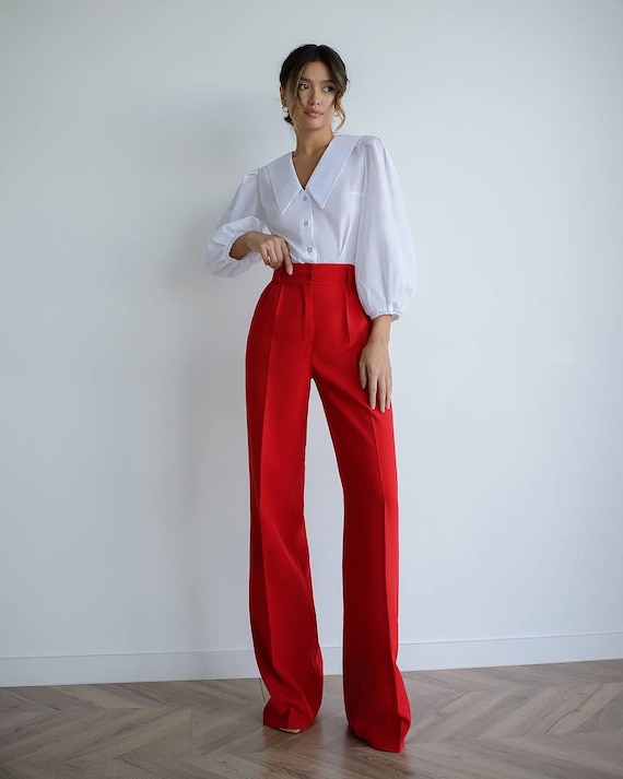 Pantalones de oficina de cintura alta para mujer: elegantes