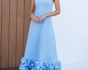 Light Blue Midi Dress, Maxi White Dress, Full Skirt Green Dress, Midi Dress  for Special Occasions, Wedding Guest Dress, Evening Dress, Dress - Etsy