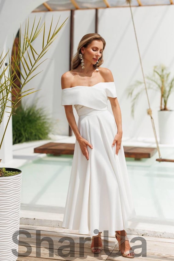 white full skirt midi dress FINAL SALE